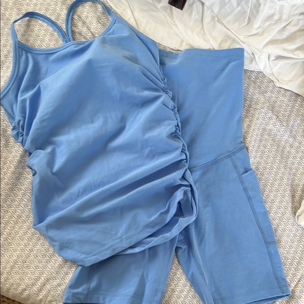 Beyond the Bump Light Blue Maternity Bodysuit Set